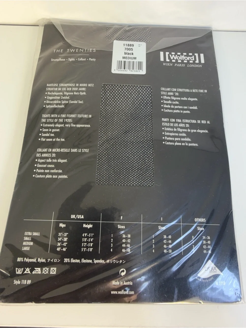 Wolford The Twenties Black Fine Fishnet